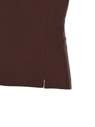 Brown Viscose Sleeveless Jacket