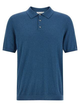 Blue Cotton Polo Shirt