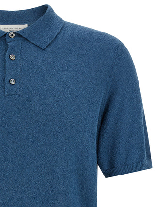 Blue Cotton Polo Shirt