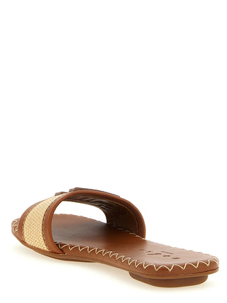 Brown Cotton Slides