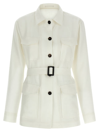 White Linen Shell Jacket