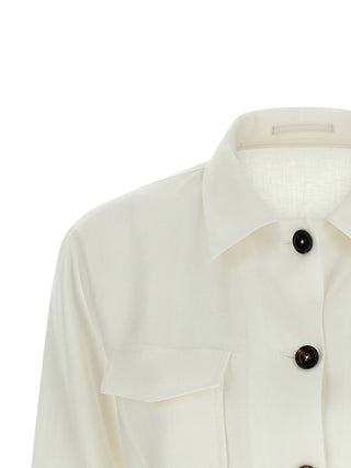 White Linen Shell Jacket