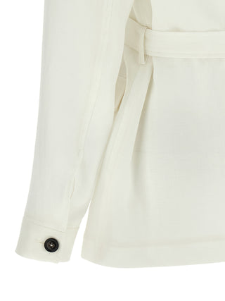 White Linen Shell Jacket