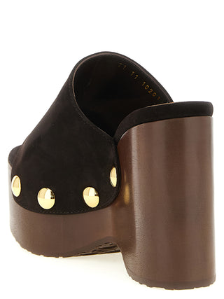 Brown Suede Leather Wedge Sandals