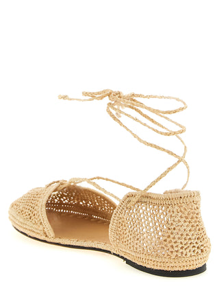 Beige Viscose Ballet Flats