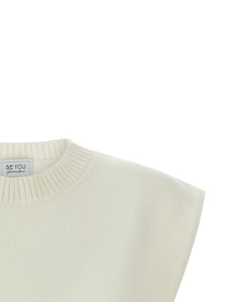 White Cashmere Sleeveless Jacket
