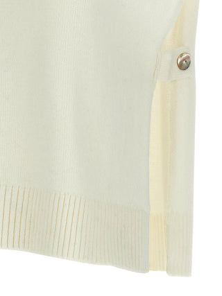 White Cashmere Sleeveless Jacket