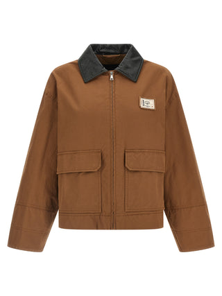 Brown Cotton Full-Length Jacket