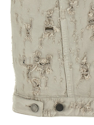 Gray Cotton Sleeveless Jacket