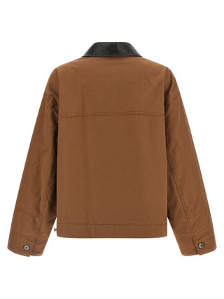 Brown Cotton Full-Length Jacket