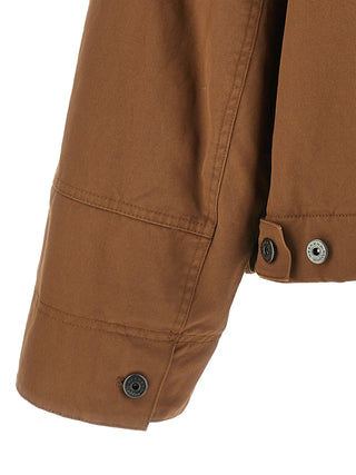 Brown Cotton Full-Length Jacket