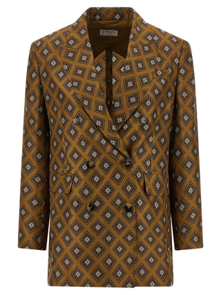 Brown Silk Blazer