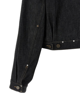 Chaqueta vaquera negra de algodón