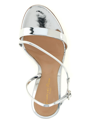 Silver Calfskin Stiletto Heel Sandals