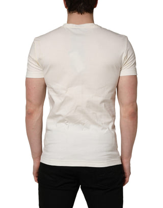 White Cotton Logo Bandana Print Men T-shirt