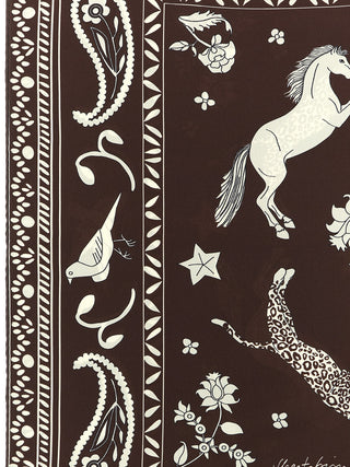Foulard de seda marrón
