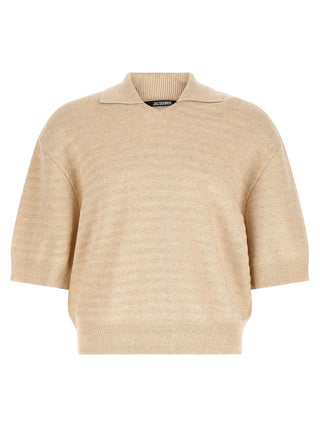 Camiseta polo de algodón beige
