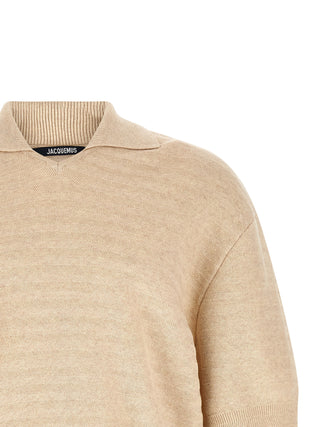 Beige Cotton Polo Shirt