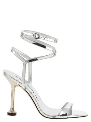 Silver Polyethylene Stiletto Heel Sandals