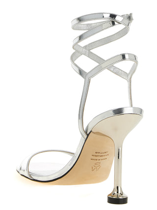 Silver Polyethylene Stiletto Heel Sandals