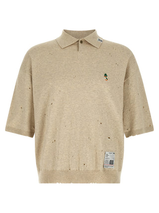 Beige Cotton Polo Shirt