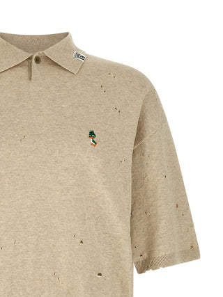 Beige Cotton Polo Shirt