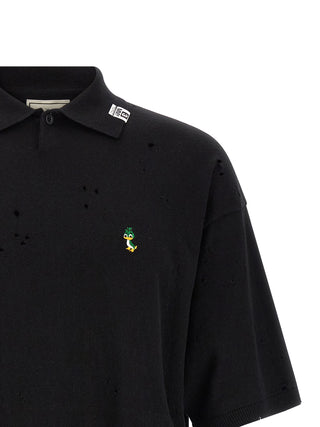 Black Cotton Polo Shirt
