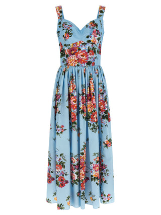 Blue Cotton Long Dress