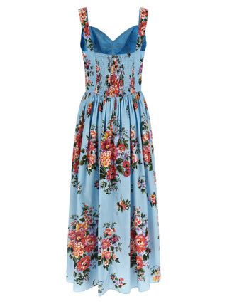Blue Cotton Long Dress
