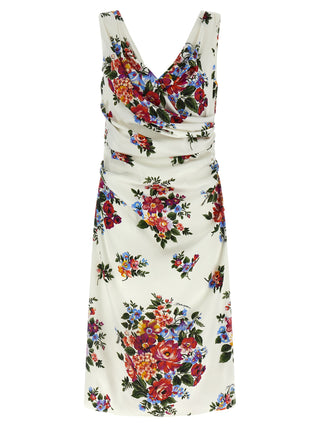 White Viscose Midi Dress