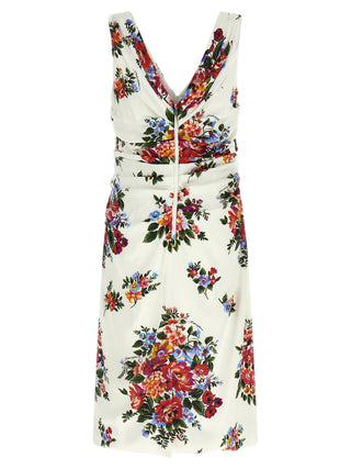 White Viscose Midi Dress