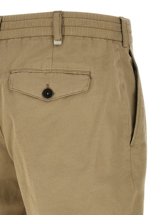 Beige Linen Casual Pants