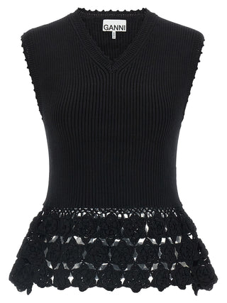 Black Organic Cotton Sleeveless Jacket