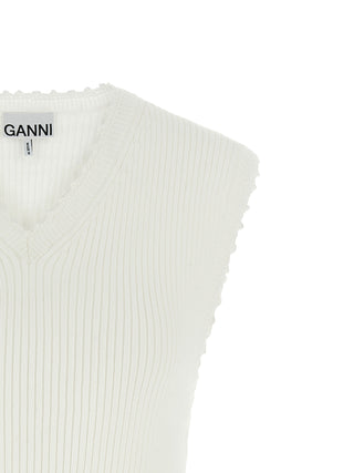 White Organic Cotton Sleeveless Jacket