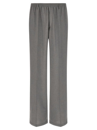 Gray Polyester Casual Pants