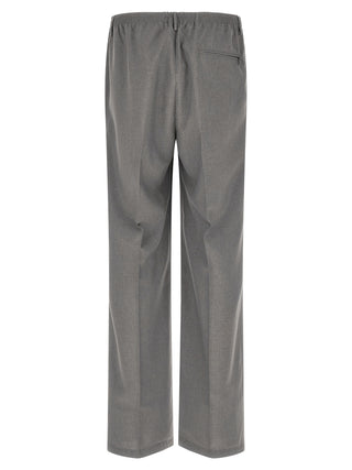 Gray Polyester Casual Pants
