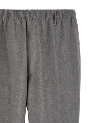 Gray Polyester Casual Pants