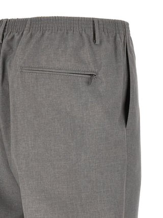 Gray Polyester Casual Pants