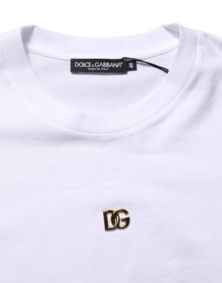 White Metal DG Logo Cotton Short Sleeves T-shirt