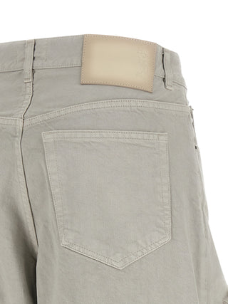Gray Cotton Flared Jeans