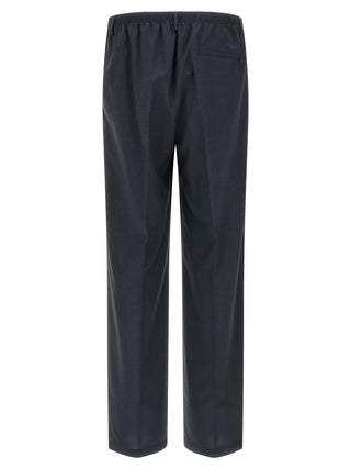 Black Polyester Casual Pants
