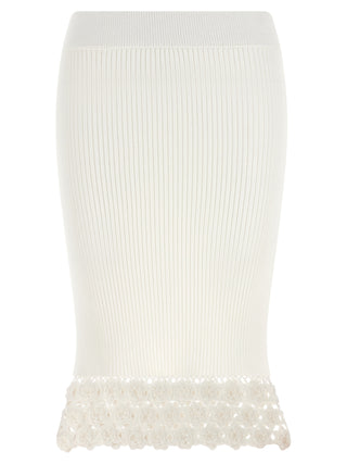White Organic Cotton Midi Skirt