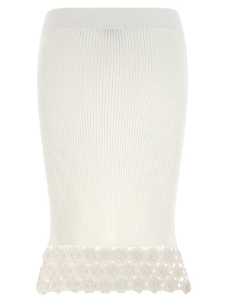 White Organic Cotton Midi Skirt