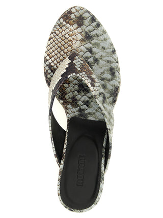 Gray Calfskin Flip-Flop Sandals