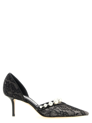 Black Tencel Mid Heel Pumps