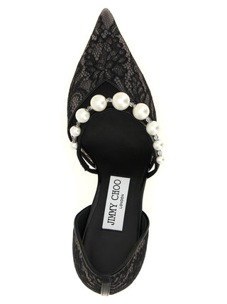 Black Tencel Mid Heel Pumps