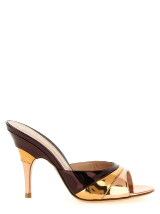 Multicolor Calfskin Stiletto Heel Sandals