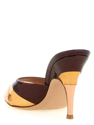 Sandalias de tacón de aguja multicolor de piel de becerro