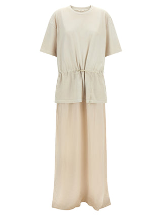 Beige Cotton Long Dress