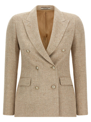 Blazer beige de algodón